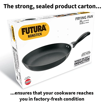Hawkins Futura 24 cm Non Stick Induction Fry Pan with Stainless Steel Lid, Black (INF24S)