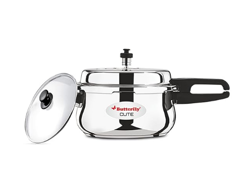Butterfly Cute Ss Induction Compatible Outer Lid Stainless Steel Pressure Cooker 3 L