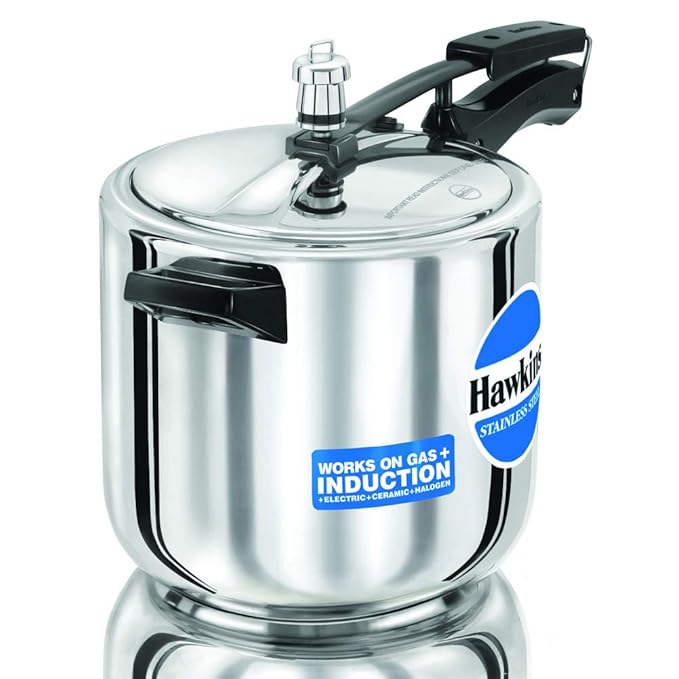 Hawkins 6 Litre Inner Lid Pressure Cooker, Stainless Steel, Induction Cooker, Silver (HSS60)