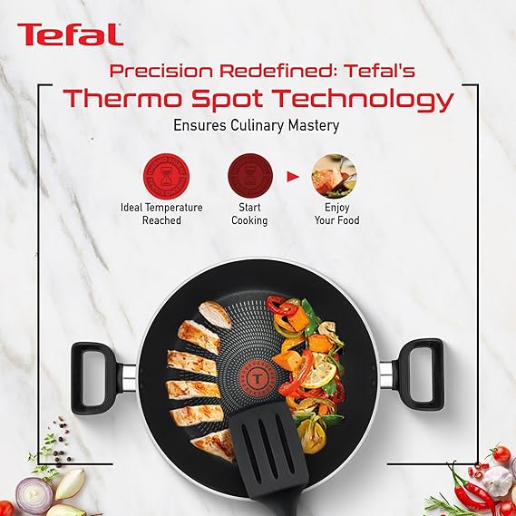 Tefal Delicia 24 cm Kadhai with Glass Lid