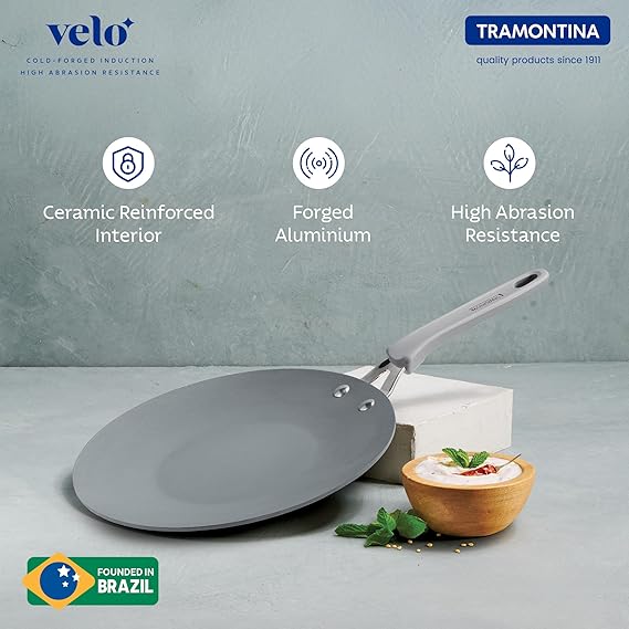 TRAMONTINA Velo 26cm Forged with Ceramic Tawa | Concave Tawa