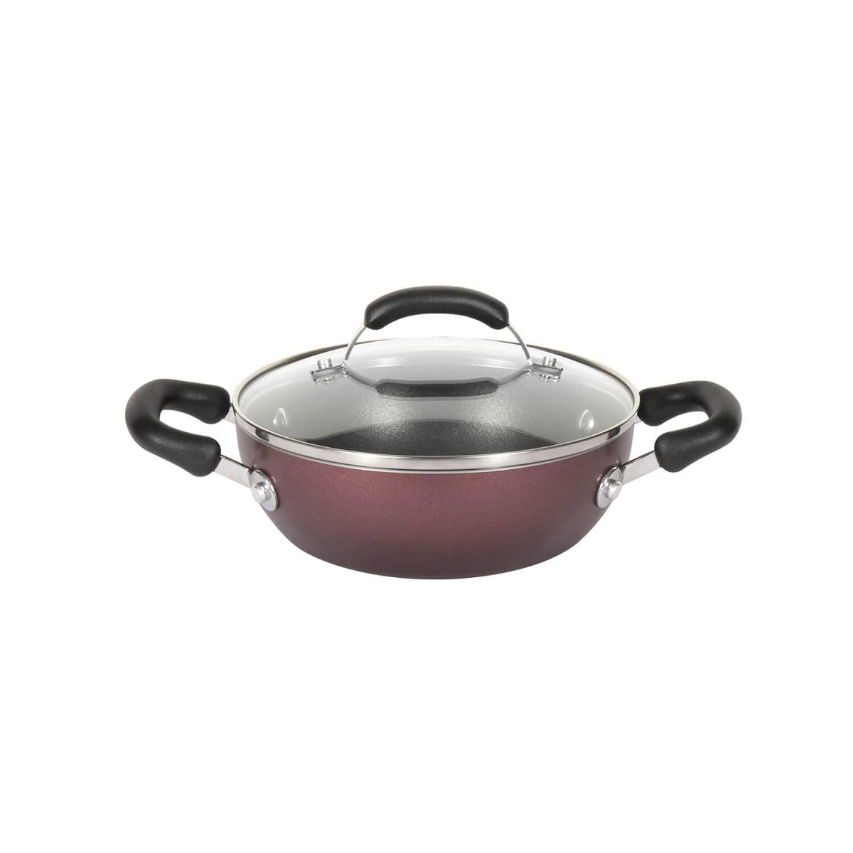 Meyer Merlot Aluminium Non-Stick Kadai (Gas and Induction Compatible) 20cm/ 1.68 Litre