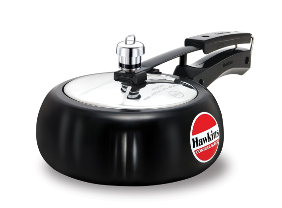 Hawkins 2 Litre Contura Black Pressure Cooker, Hard Anodised Inner Lid Cooker, Black (CB20)