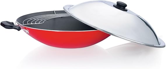 Premier Non Stick Chinese Wok Stir Fry Pan with Lid 30cm