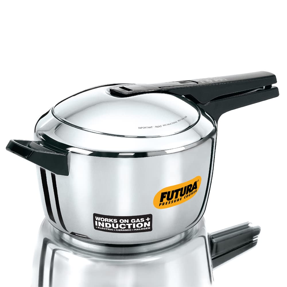 Hawkins Futura 5.5 Litre Inner Lid Pressure Cooker, Stainless Steel Cooker, Induction base Silver (Fss55),
