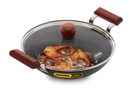 Hawkins Futura 2.5 Litre Fish Fry Kadhai (Black)