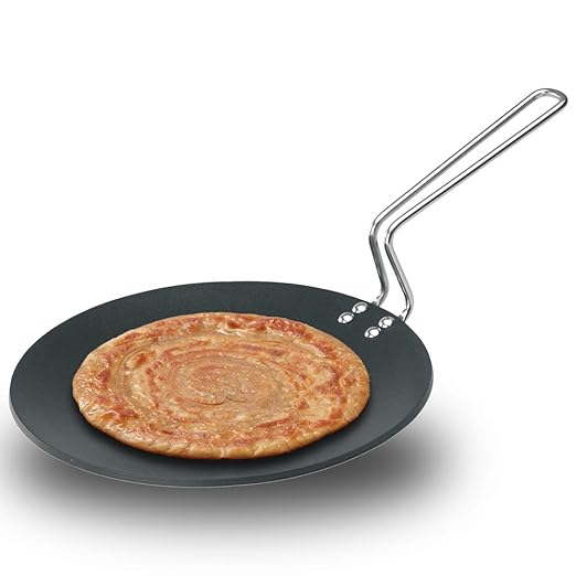 Hawkins Futura 26 cm Tava, Non Stick Tawa with Stainless Steel Handle, Black