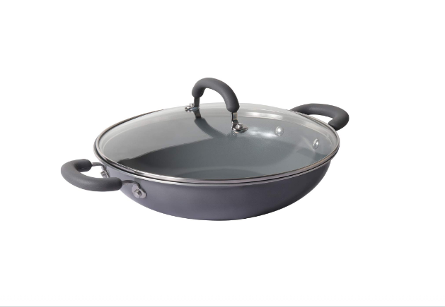 Meyer Anzen, Coated Aluminum Kadai with Glass Lid 26CM