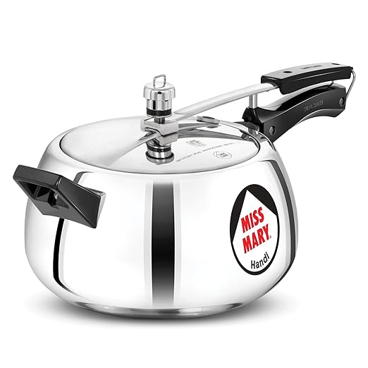 Hawkins 5 Litre Miss Mary Handi Pressure Cooker, Inner Lid Cooker, Silver (MMH50) Aluminium