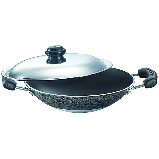 Prestige Omega Select Plus Non-Stick Deep Appachetty with Lid | Black | 20 cm