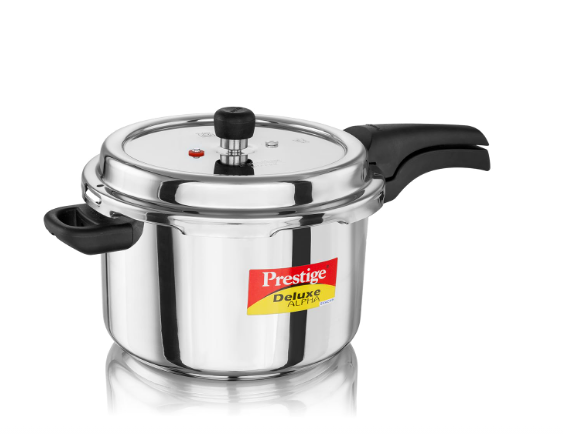 Prestige 6.5L Stainless Steel Deluxe Alpha Svachh Outer Lid Pressure Cooker