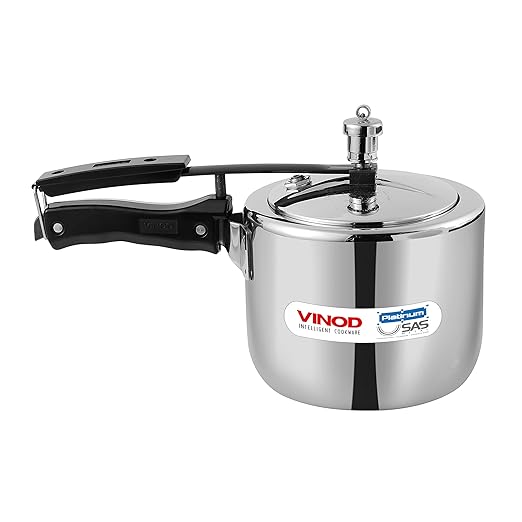Vinod Straight Platinum Triply Stainless Steel Inner Lid Pressure Cooker - 3Litre