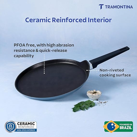 TRAMONTINA Aura Dosa Tawa 30cm  Reinforced Ceramic Non-Stick Cookware